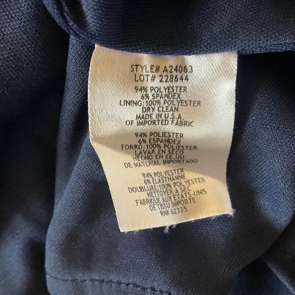 Betsy & Adam Short Sleeve Evening Gown Blue Size 6 V-Neck Long Formal Dress - Picture 8 of 11